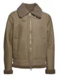 D-FOUR zip-up suede jacket - Neutrals