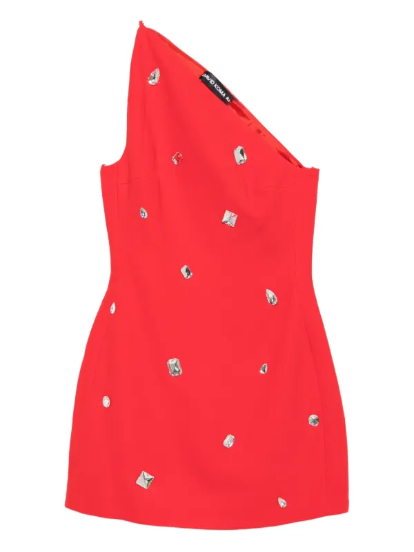 David Koma one-shoulder crystal-embellished Mini Dress | Red | FARFETCH