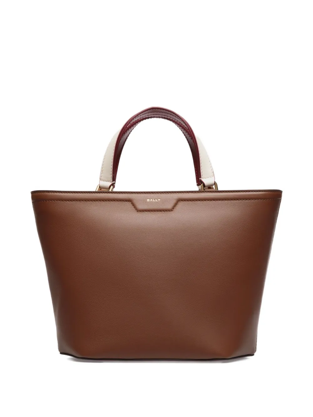 Bally Code Leather Tote Bag In Brown