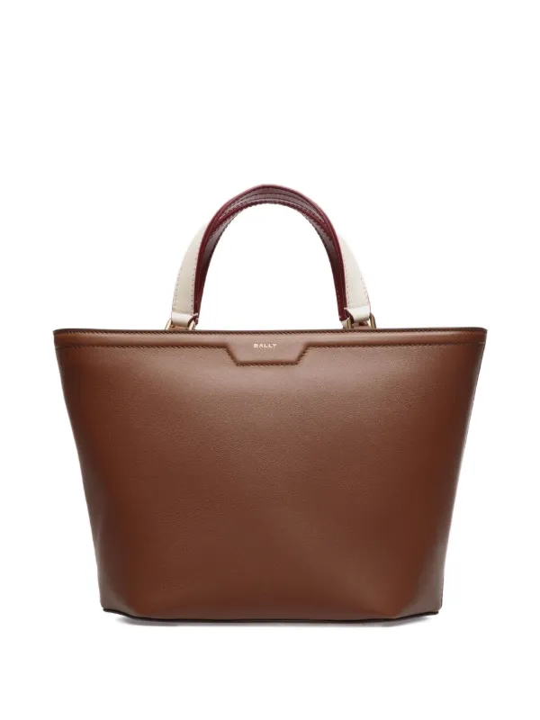 Bally Code Leather Tote Bag in Brown