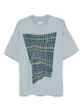 Homme Plissé Issey Miyake Windswept plaid T-shirt - Blue