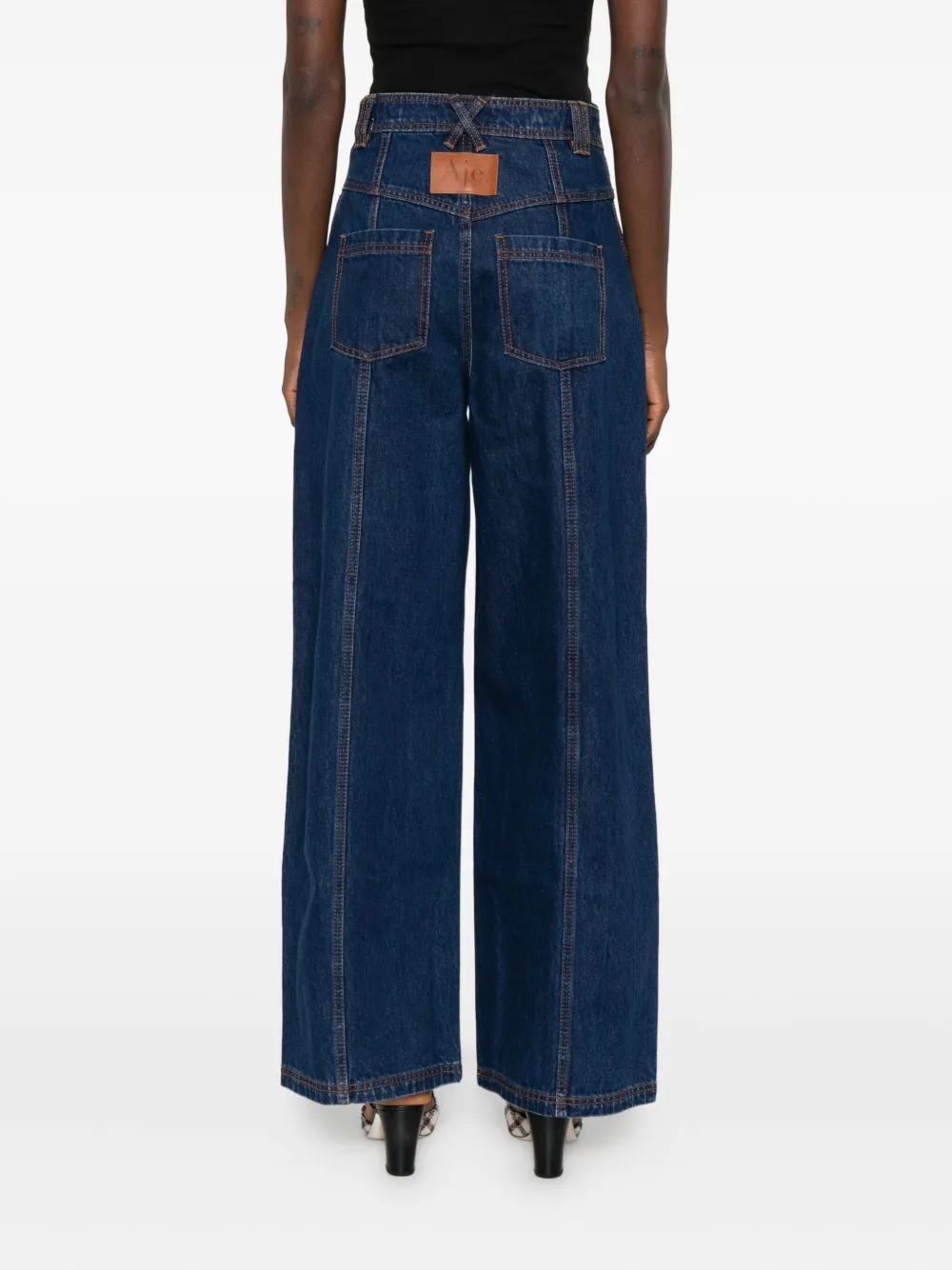 Aje Genesis Buttoned Panelled Jeans In Blue