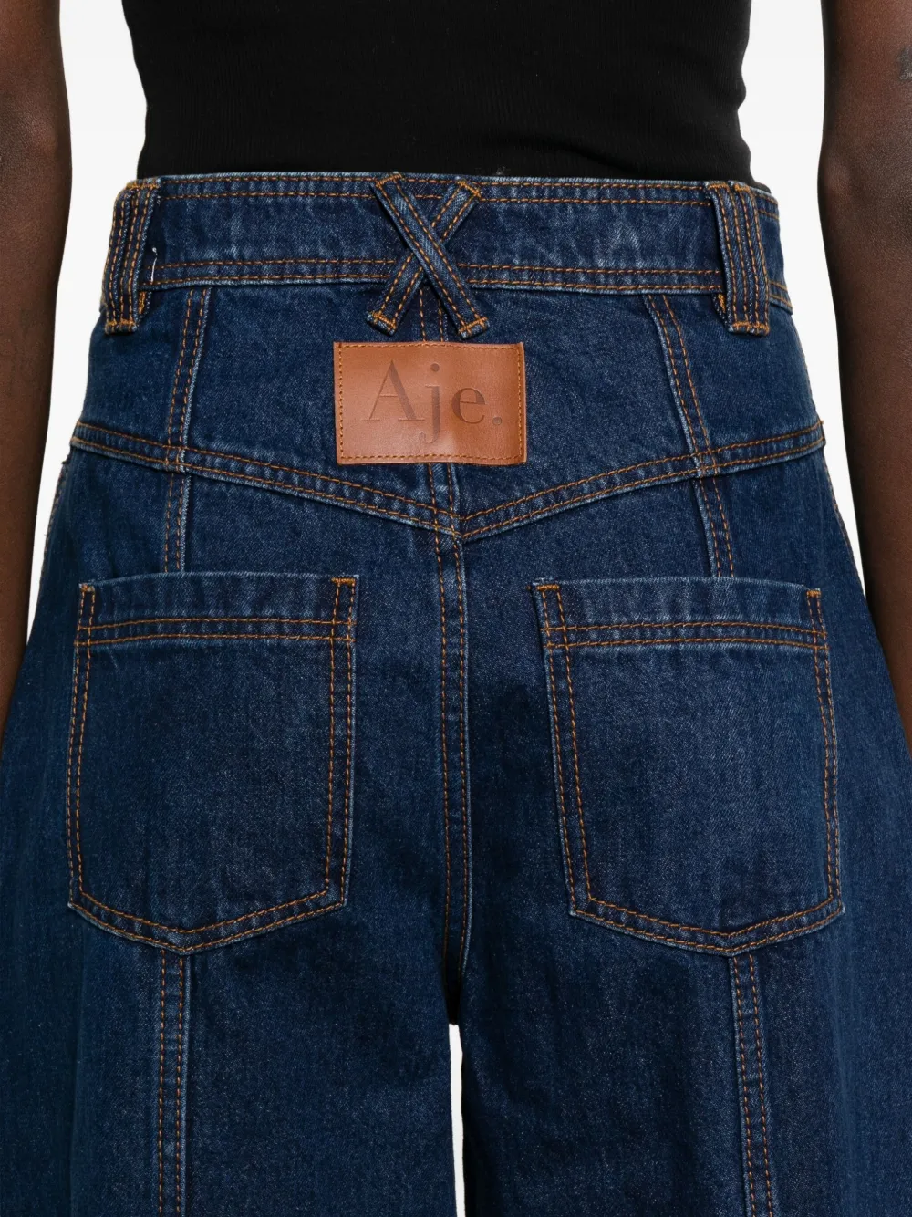 Aje Genesis Buttoned Panelled Jeans In Blue
