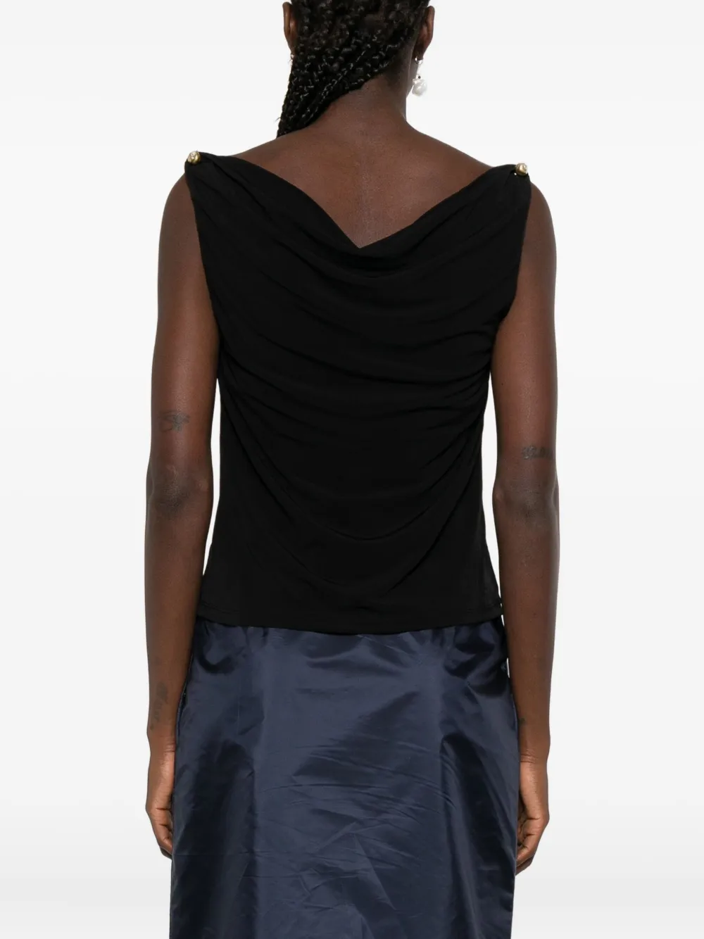 Aje Peyton tanktop met col Zwart