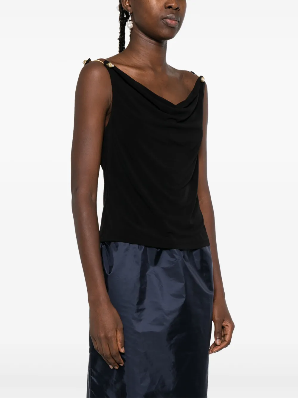 Aje Peyton tanktop met col Zwart