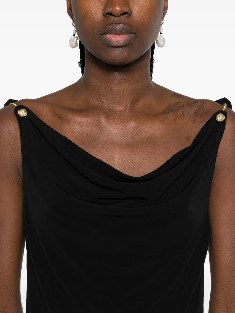 Aje Peyton tanktop met col Zwart