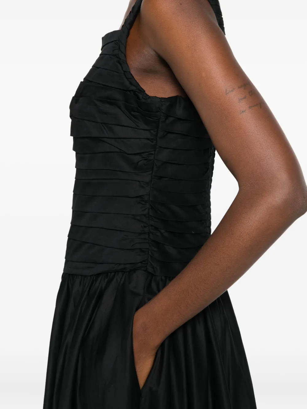 Aje Geplooide midi-jurk Zwart