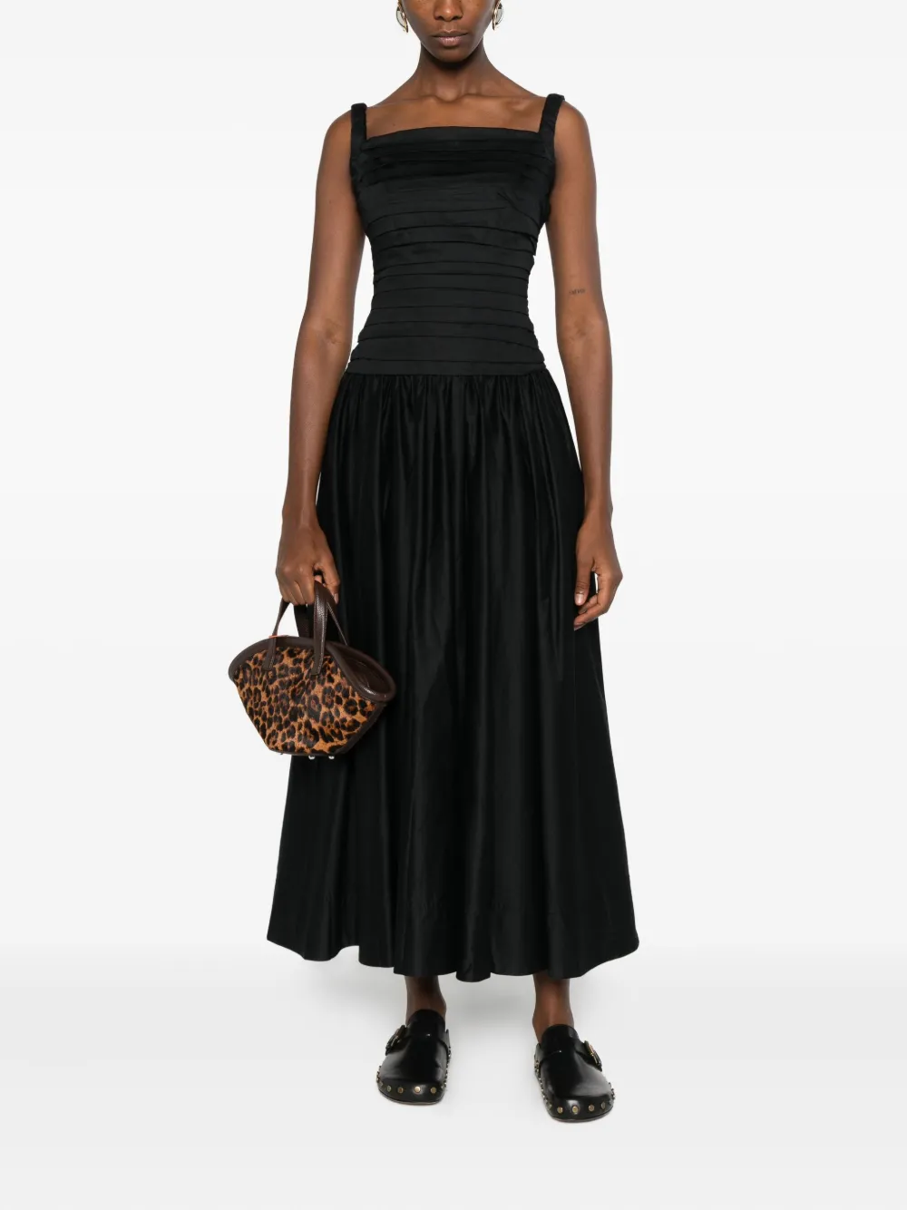 Aje pleated midi dress - Zwart