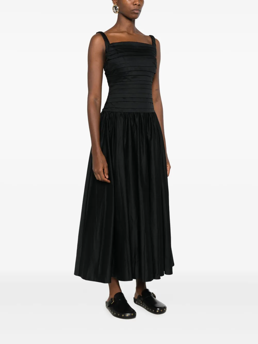 Aje Geplooide midi-jurk Zwart