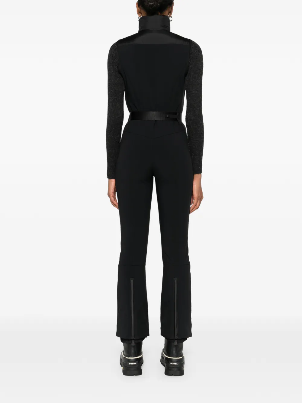 Moncler Zip-up Sleeveless Ski Suit In Black