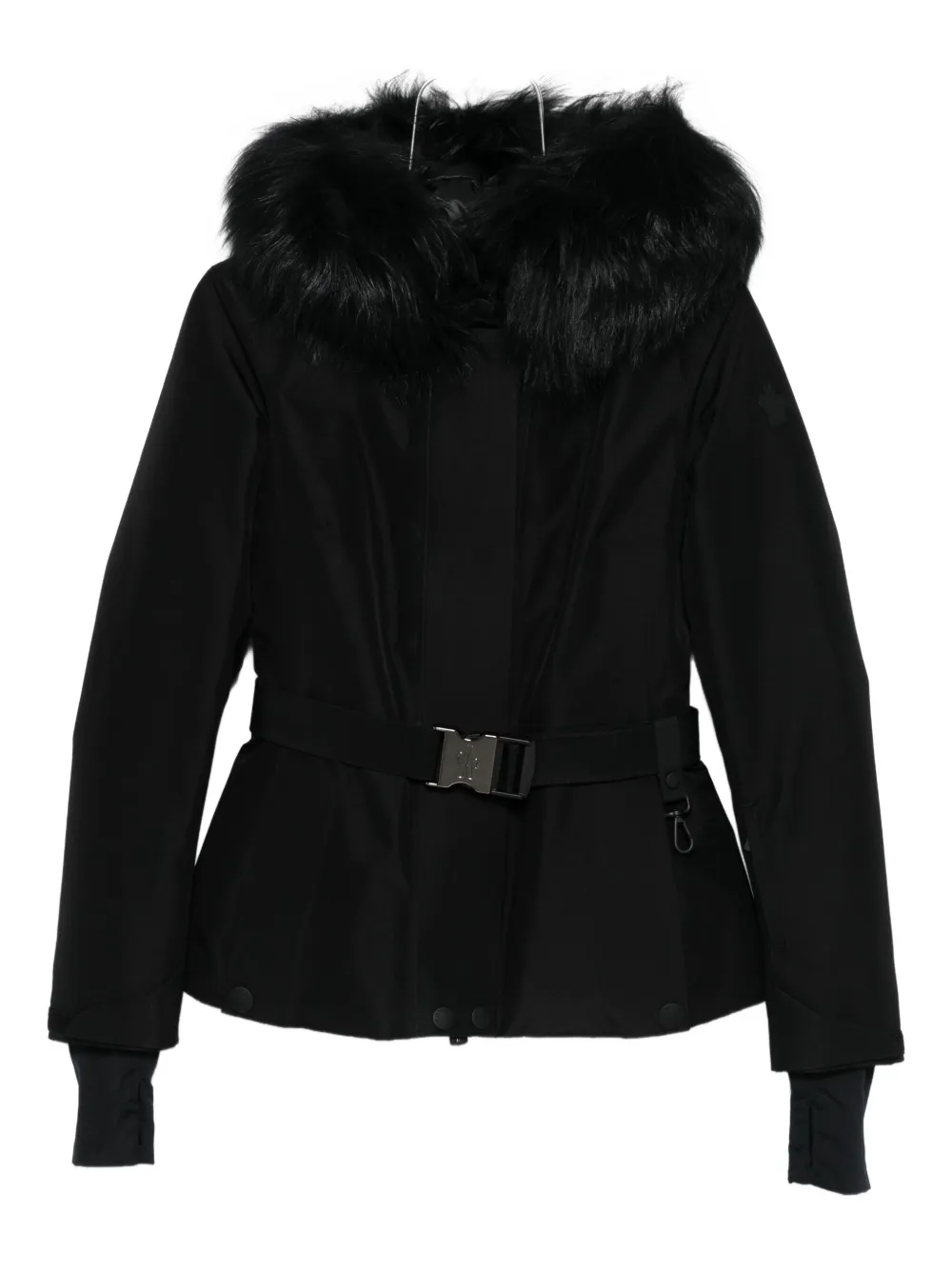 Moncler Belted Ski Jacket In Black