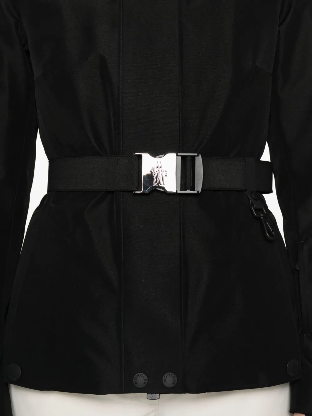 Moncler Belted Ski Jacket In Black