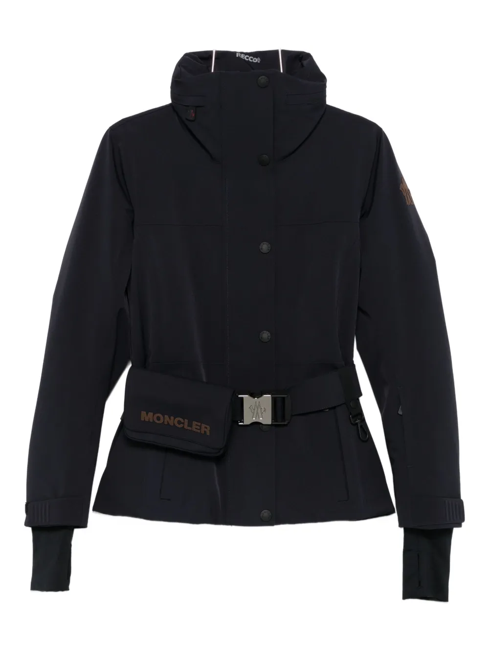 Moncler Hainets Belted Stretch-twill Ski Jacket In Blue