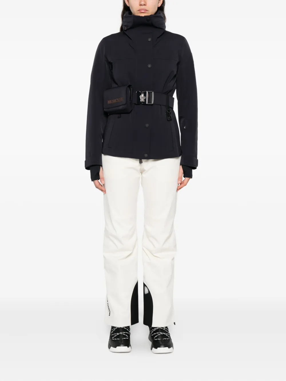 Moncler Hainets Belted Stretch-twill Ski Jacket In Blue