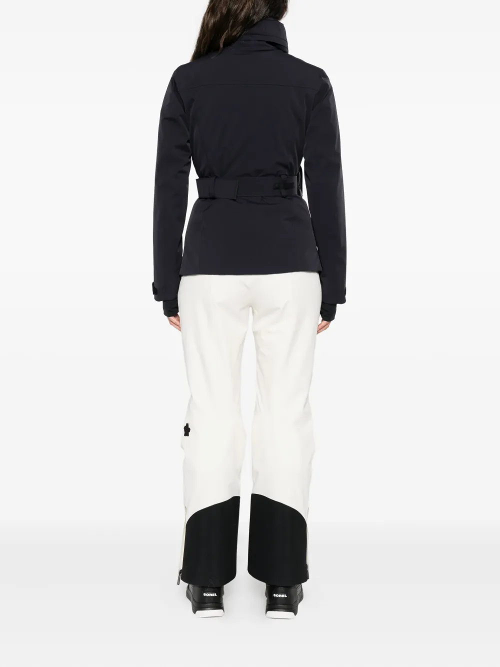 Moncler Hainets Belted Stretch-twill Ski Jacket In Blue