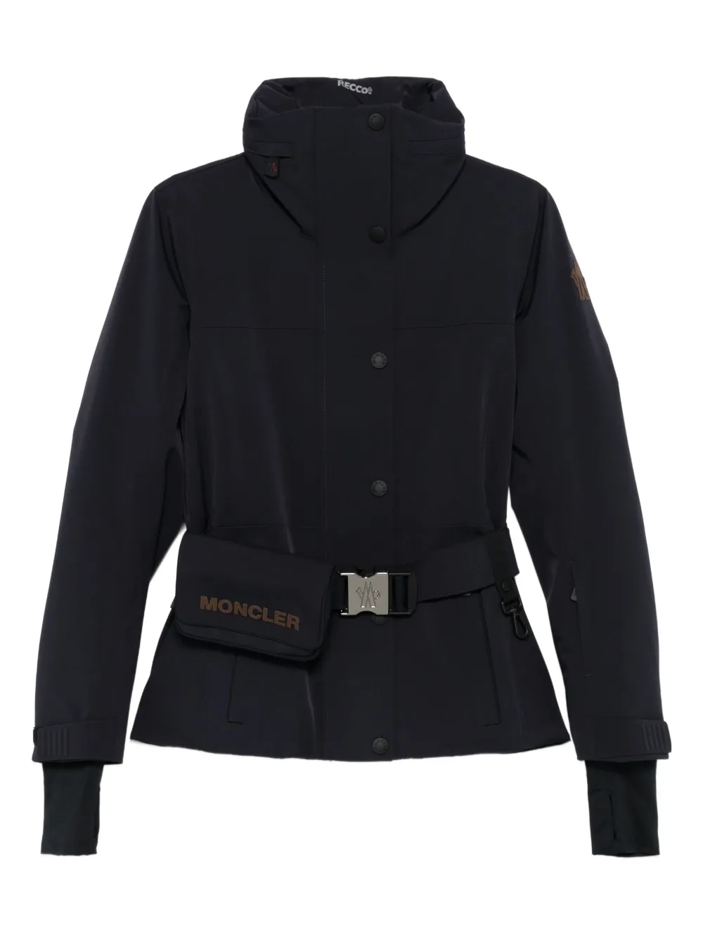 Moncler Grenoble chamarra de nieve con cinturón | negro | Image 1