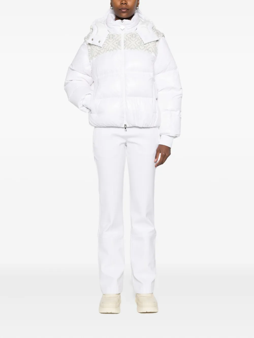 Casablanca Zip-up Ski Puffer Jacket In White