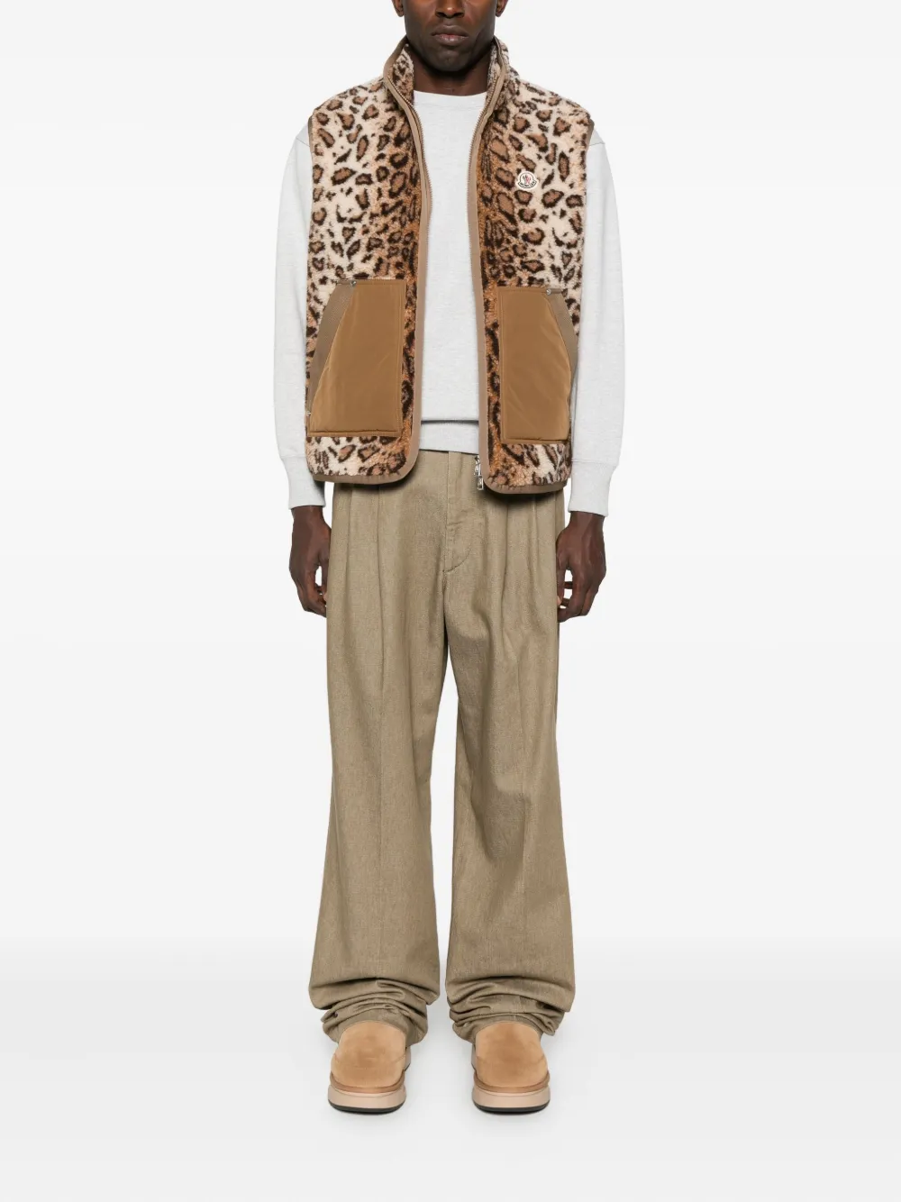 Moncler leopard-print zip-up vest | Waistcoats & Gilets | Image 2