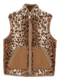 Moncler leopard-print zip-up vest - Brown