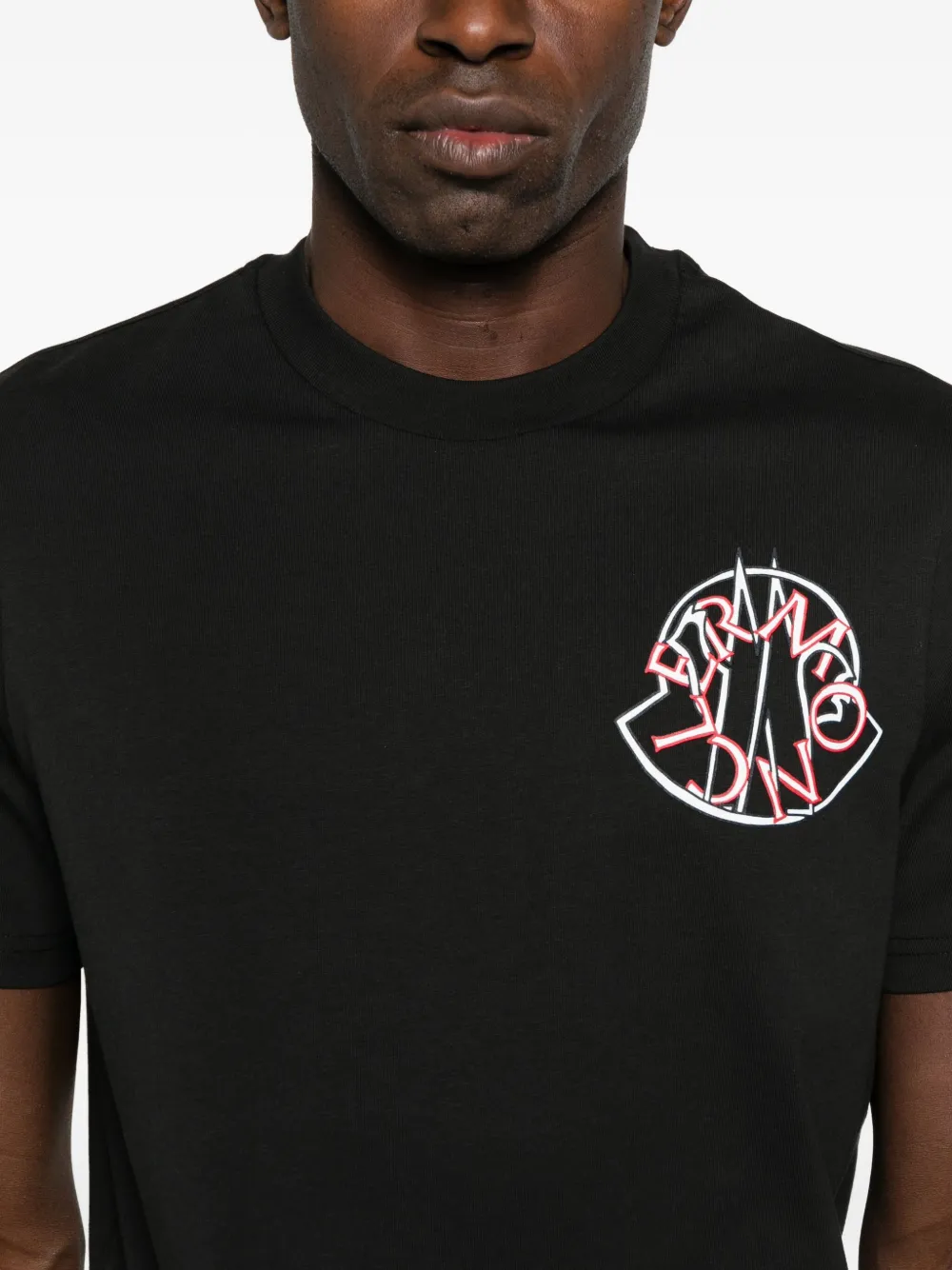 Moncler Logo-embellished Jersey T-shirt In Blue