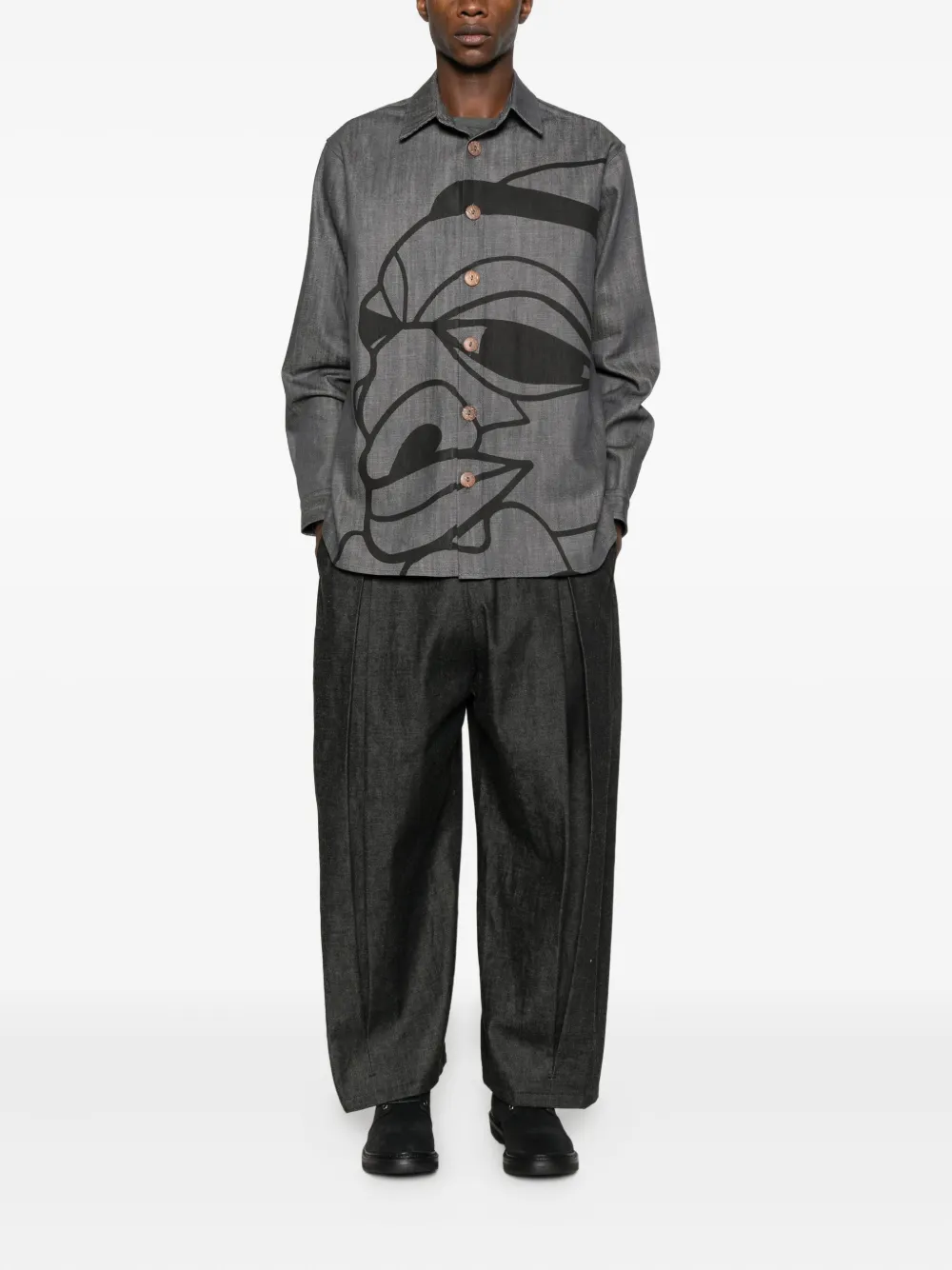 Labrum London Nomoli-print denim shirt | Image 2