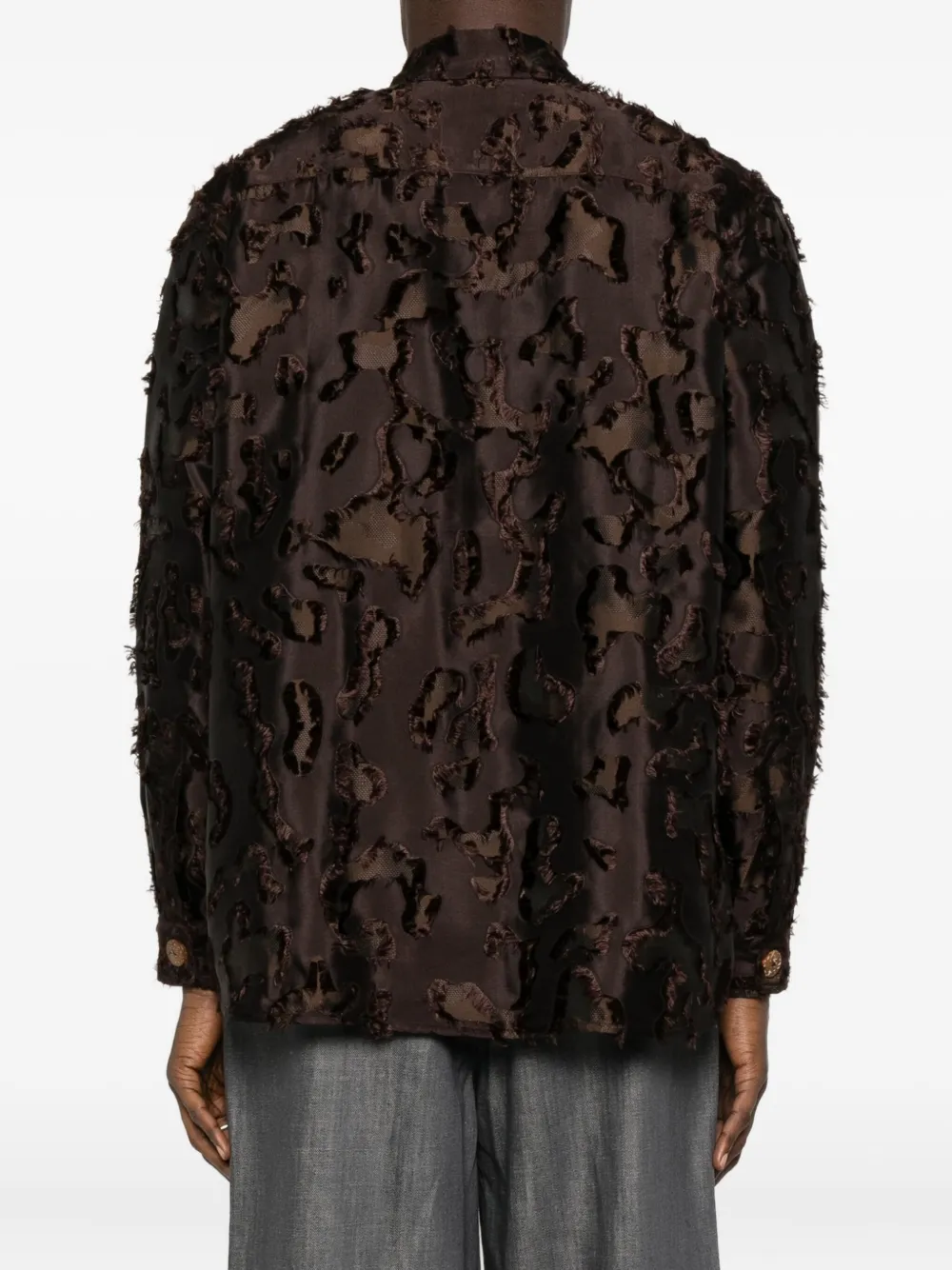 Labrum London Frayed Camo Shirt In Brown