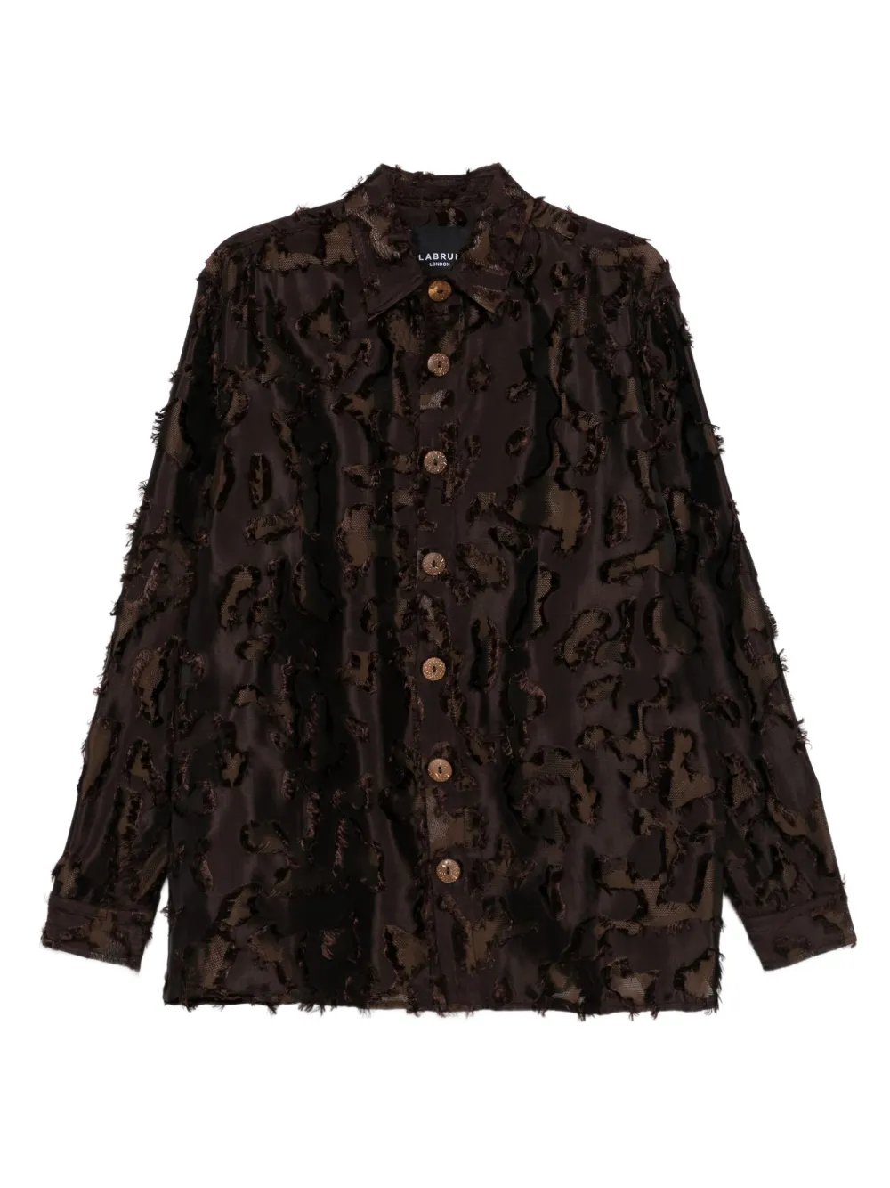 Labrum London frayed camo shirt | Brown | Image 1