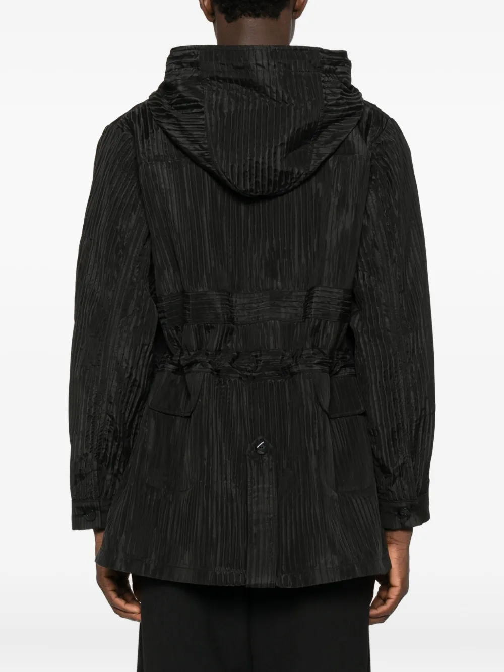 Labrum London Fijngeribbelde parka Zwart