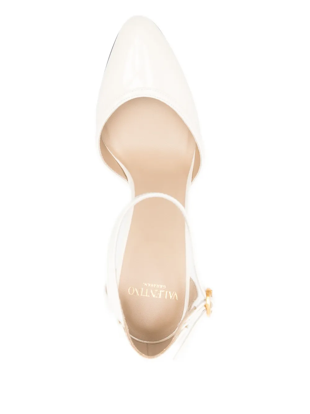 Valentino Garavani 100mm ankle-strap leather pumps Neutrals