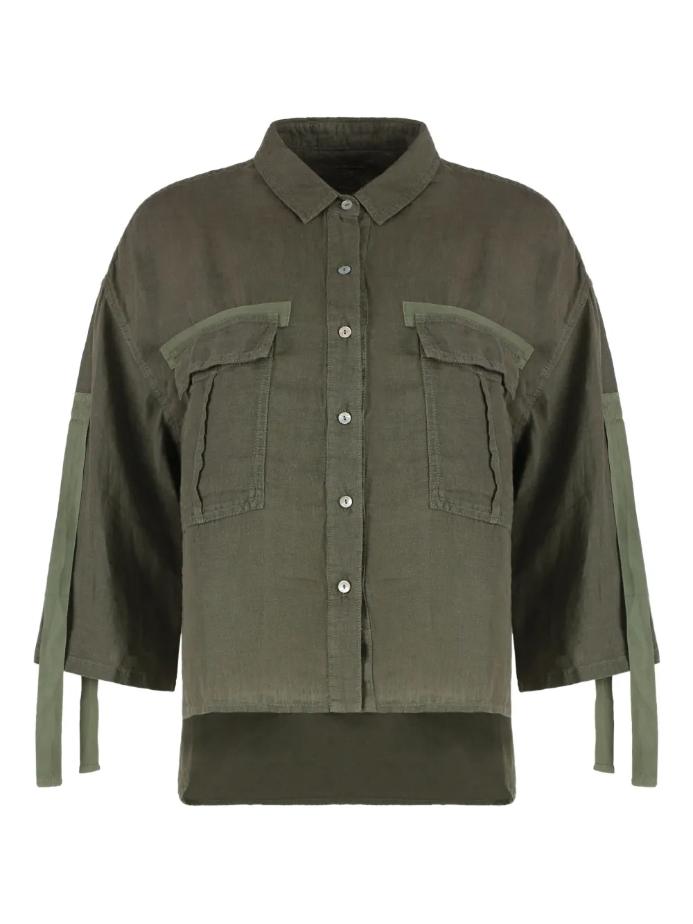 120% Lino chest-pockets linen shirt - グリーン 120% Lino chest-pockets linen shirt - グリーン