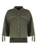 120% Lino chest-pockets linen shirt - Green