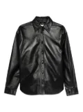 Haikure leather button-up shirt jacket - Black