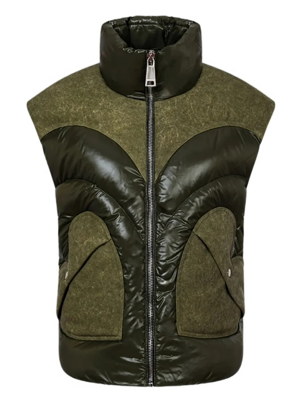 Khrisjoy Corazon Padded Gilet In Green