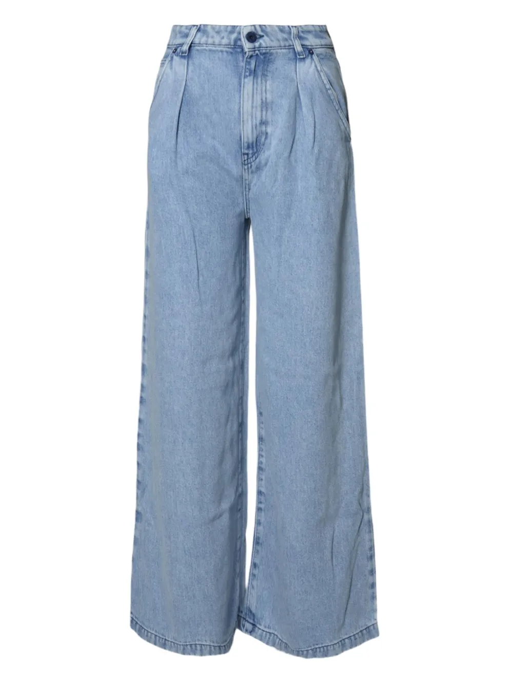 SOLOTRE PLEATED WIDE-LEG JEANS