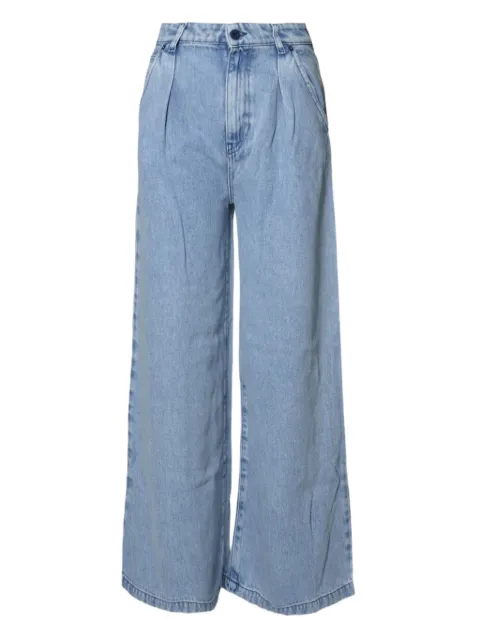 SOLOTRE pleated wide-leg jeans
