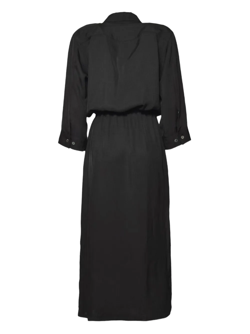 Covert blouse midi dress - Zwart