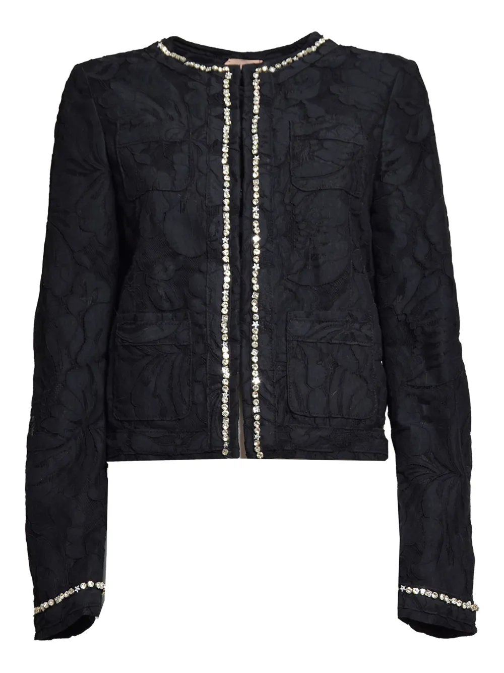 Nº21 floral-embroidered tweed jacket