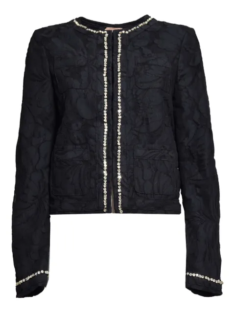 Nº21 floral-embroidered tweed jacket