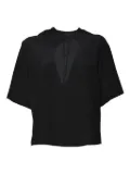Covert open-back blouse - Black