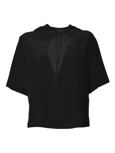Covert open-back blouse