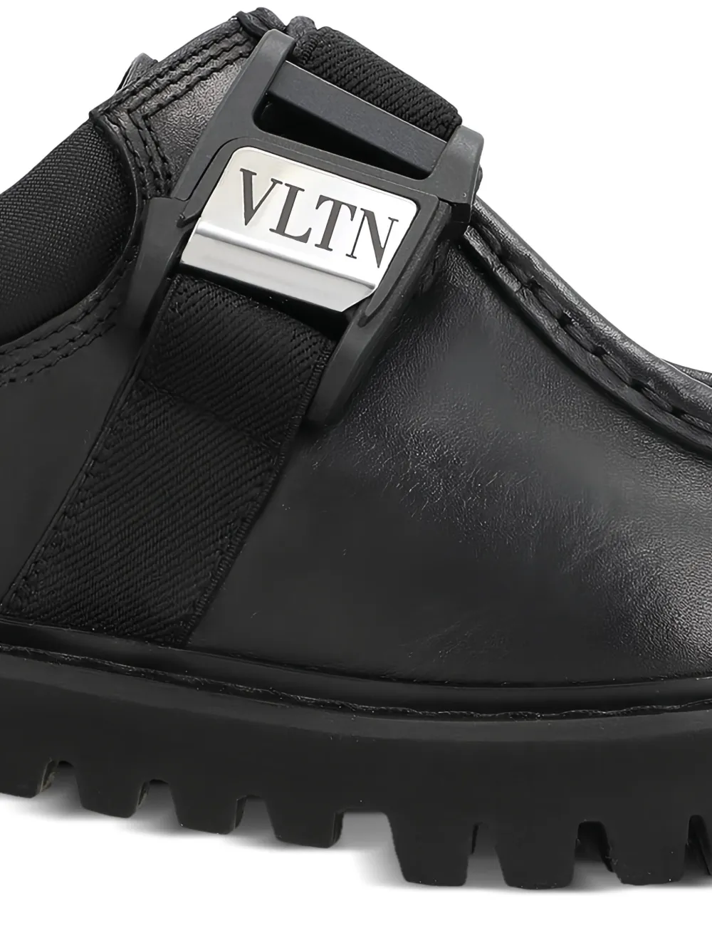 Valentino Garavani buckle-strap leather monk shoes Black