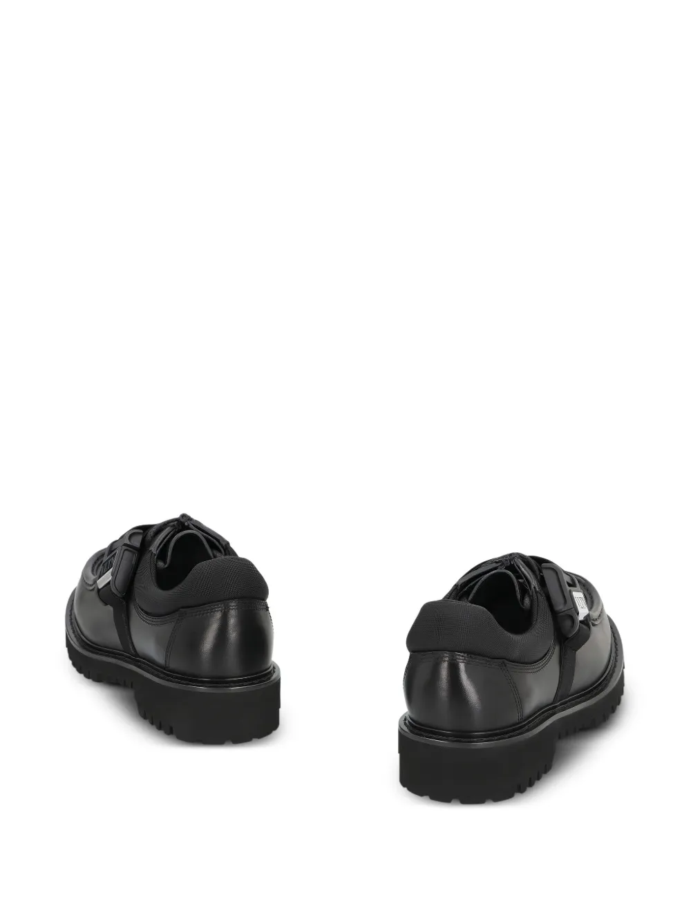 Valentino Garavani buckle-strap leather monk shoes Black