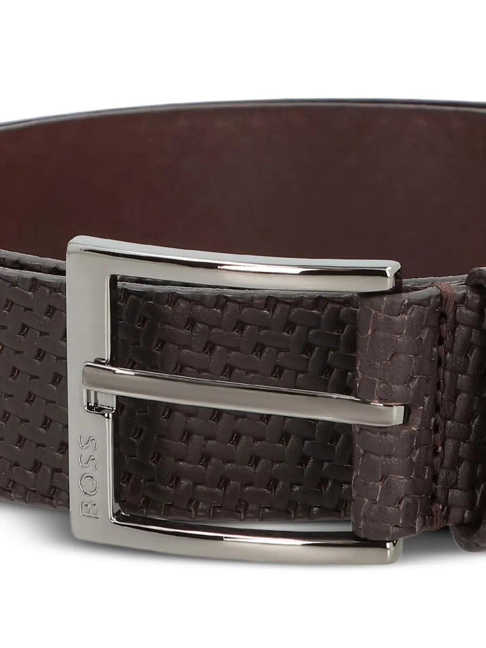 BOSS Leren riem Bruin