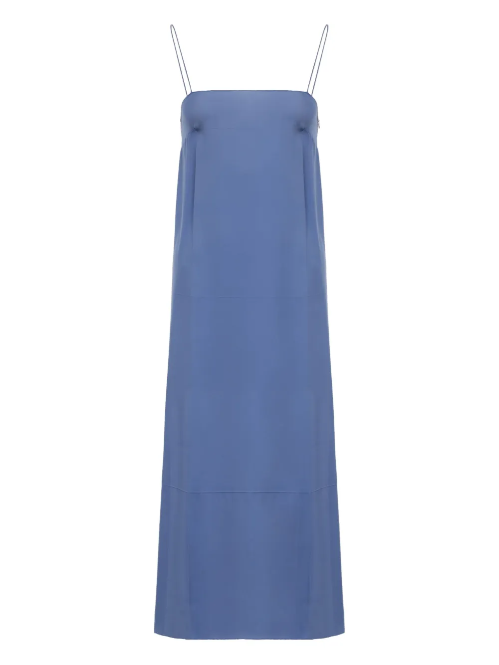 Khaite Slip Silk Midi Day Dress In Blue
