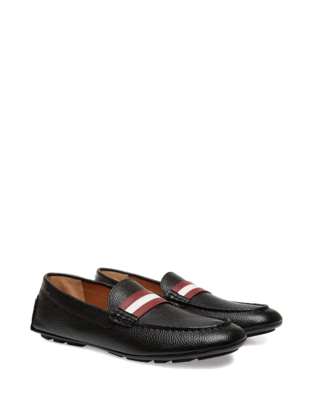 Bally Loafers van bewerkt leer - Zwart