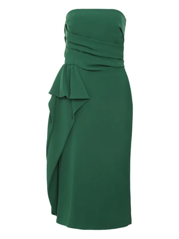 Max Mara Acceso ruffle-details Midi Dress | Green | FARFETCH JO