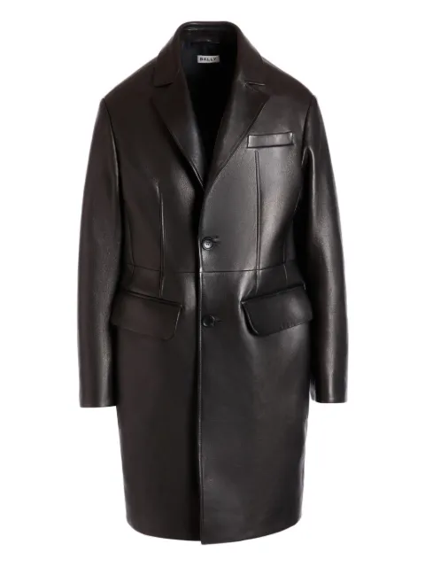 Bally buttoned lambskin leather coat