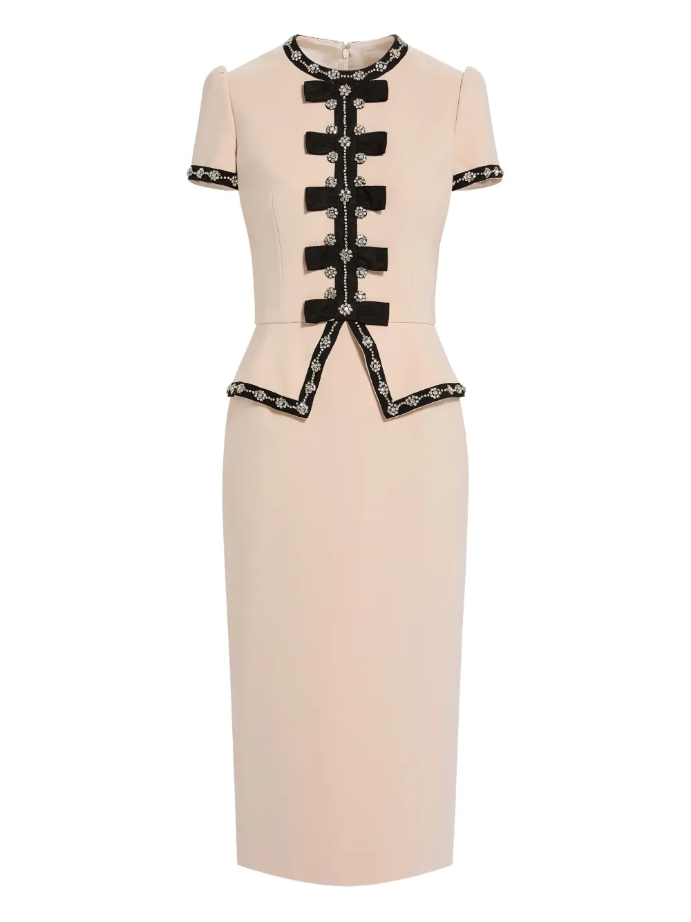 Bisou peplum-detail buttoned dress