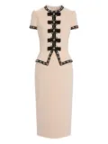 Jenny Packham Bisou peplum-detail buttoned dress - Neutrals