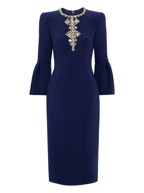 Jenny Packham Margoni bell-sleeve embellished midi dress
